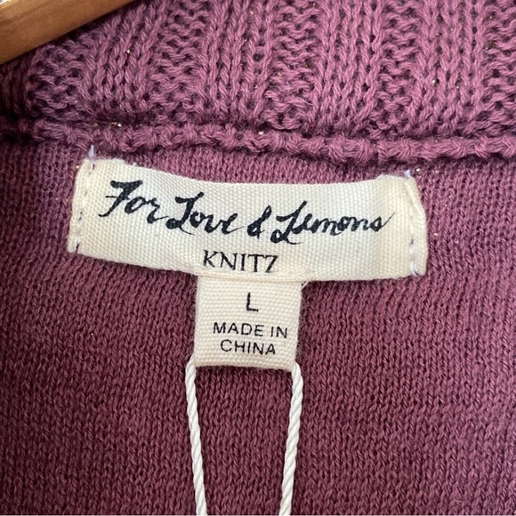 FINAL DROP. NWT* FOR LOVE & LEMONS • Sparkle KNITZ Metallic Rose Gold Mini Dress - Picture 6 of 11